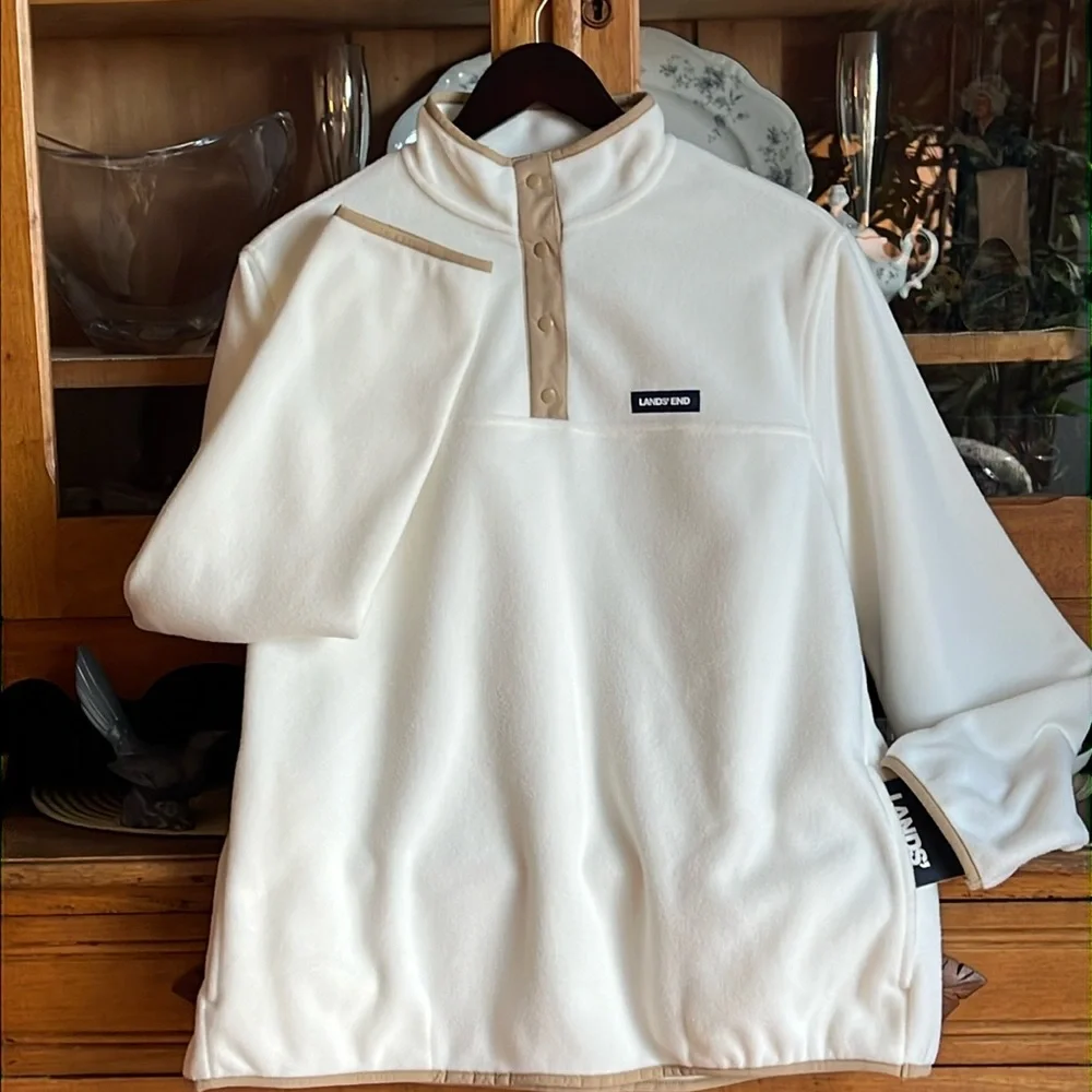 NWT Lands’End Women’s XL Ivory Pullover - Picture 1 of 14